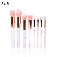 FLD 10 Pcs/ 8 Pcs professional makeup brush Set tools Powder Foundation Eyeshadow Lip Eyeliner Blush Marble Face Makeup Brushes - emixco