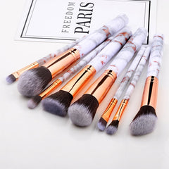 FLD 10 Pcs/ 8 Pcs professional makeup brush Set tools Powder Foundation Eyeshadow Lip Eyeliner Blush Marble Face Makeup Brushes - emixco