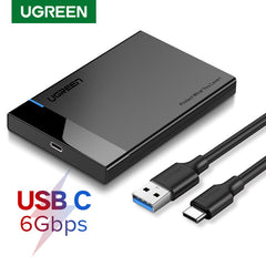 Ugreen HDD Case 2.5 SATA to USB 3.0 Adapter Hard Drive Enclosure for SSD Disk HDD Box Type C 3.1 Case HD External HDD Enclosure - emixco