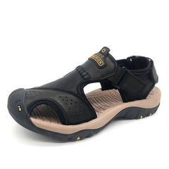 Classic Men's Sandals Summer Soft Sandals Comfortable Men Shoes Genuine Leather Sandals Big Size Soft Outdoor Men Roman Sandals - emixco