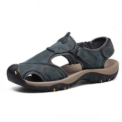 Classic Men's Sandals Summer Soft Sandals Comfortable Men Shoes Genuine Leather Sandals Big Size Soft Outdoor Men Roman Sandals - emixco