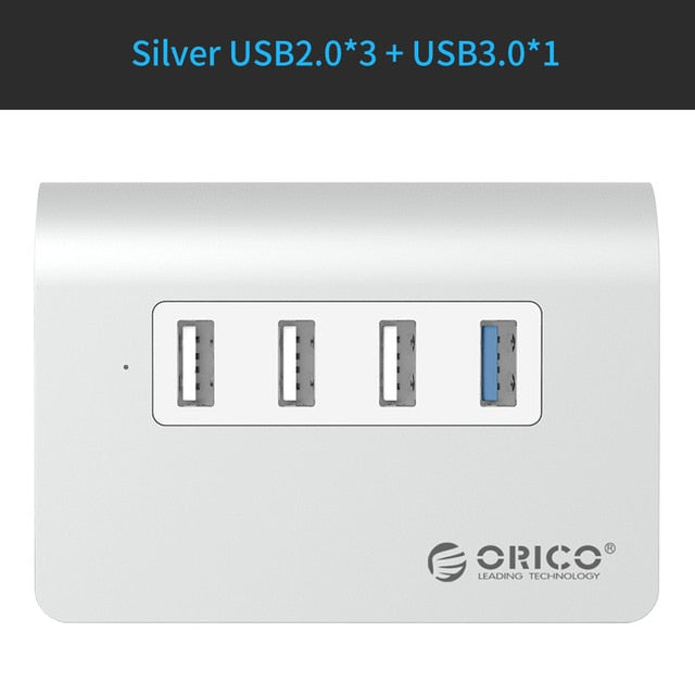 ORICO USB 3.0 HUB New Mac Design Mini High Quality High Speed  Aluminum 4 Port USB HUB Splitter With Data Cable(M3H4) - emixco