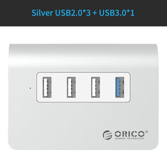 ORICO USB 3.0 HUB New Mac Design Mini High Quality High Speed  Aluminum 4 Port USB HUB Splitter With Data Cable(M3H4) - emixco