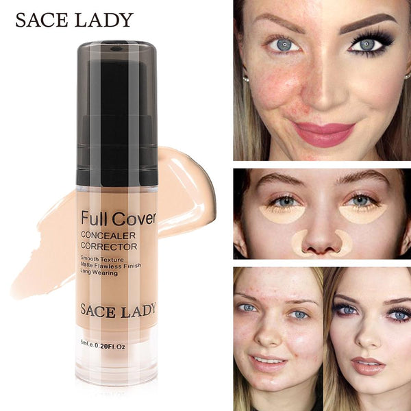 SACE LADY Full Cover 8 Colors Liquid Concealer Makeup 6ml Eye Dark Circles Cream Face Corrector Waterproof Make Up Base Cosmetic - emixco