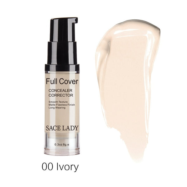 SACE LADY Full Cover 8 Colors Liquid Concealer Makeup 6ml Eye Dark Circles Cream Face Corrector Waterproof Make Up Base Cosmetic - emixco