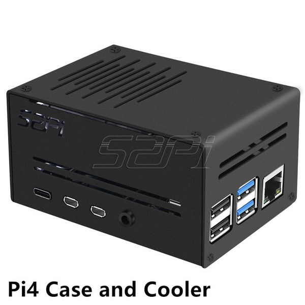 52Pi Low-Profile Ice Tower Cooling Fan Metal Case 7 Colors RGB Changing LED Light with Bracket for Raspberry Pi 4 B / 3B+ / 3B - emixco