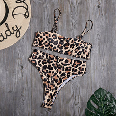 Solid High Waist Bikini Set Sexy Leopard Bikinis Women Snake Print Bathing SuitSwimsuit  2020 New Swimwear Summer Beachwear - emixco