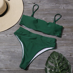 Solid High Waist Bikini Set Sexy Leopard Bikinis Women Snake Print Bathing SuitSwimsuit  2020 New Swimwear Summer Beachwear - emixco