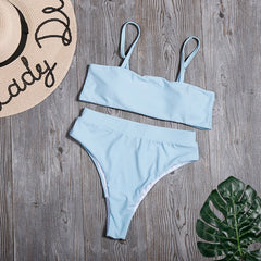 Solid High Waist Bikini Set Sexy Leopard Bikinis Women Snake Print Bathing SuitSwimsuit  2020 New Swimwear Summer Beachwear - emixco