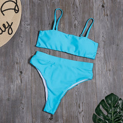 Solid High Waist Bikini Set Sexy Leopard Bikinis Women Snake Print Bathing SuitSwimsuit  2020 New Swimwear Summer Beachwear - emixco