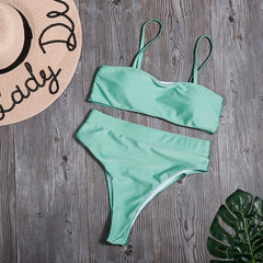 Solid High Waist Bikini Set Sexy Leopard Bikinis Women Snake Print Bathing SuitSwimsuit  2020 New Swimwear Summer Beachwear - emixco