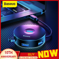 Baseus USB HUB USB 3.0 USB C HUB for MacBook Pro Surface USB Type C HUB USB 2.0 Adapter with Micro USB for Computer USB Splitter - emixco