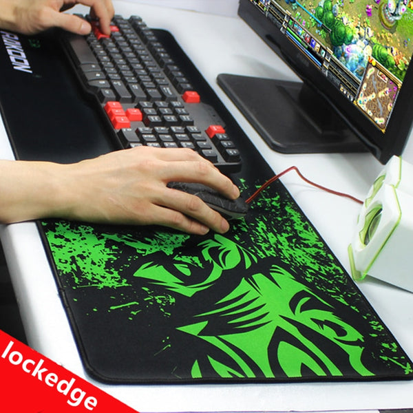 Green Print Large Gaming Mouse Pad Anti-slip Natural Rubber Mouse Mat Keyboard Pad Desk Mat For Laptop Computer Gamer Mousepad - emixco