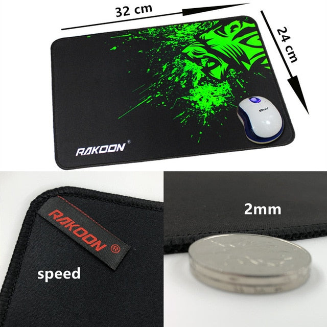 Green Print Large Gaming Mouse Pad Anti-slip Natural Rubber Mouse Mat Keyboard Pad Desk Mat For Laptop Computer Gamer Mousepad - emixco