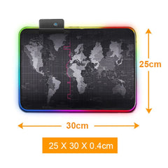 Gaming Mouse Pad Computer Mousepad Large Mouse Pad Gamer RGB World Map Big Mouse Carpet PC Desk RGB Mat - emixco