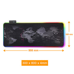 Gaming Mouse Pad Computer Mousepad Large Mouse Pad Gamer RGB World Map Big Mouse Carpet PC Desk RGB Mat - emixco