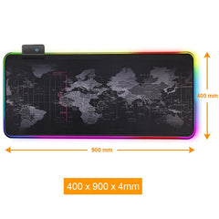 Gaming Mouse Pad Computer Mousepad Large Mouse Pad Gamer RGB World Map Big Mouse Carpet PC Desk RGB Mat - emixco