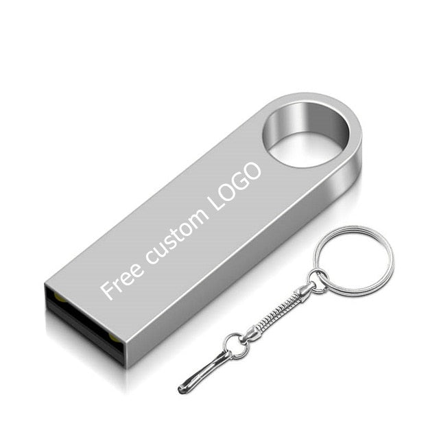 USB Flash Drive 32GB 128GB 8GB Pendrive 64GB Pen Drive 16GB Waterproof Metal U Disk 2.0 USB Flash Memory Stick Free custom LOGO - emixco