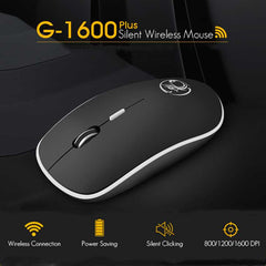 Ergonomic Mouse Wireless Mouse Computer Mouse PC USB Optical 2.4Ghz 1600 DPI Silent Mause Mini Noiseless Mice For PC Laptop Mac - emixco