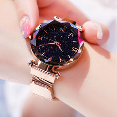 Reloj Mujer Luxury Starry Sky Women Watches Magnetic Mesh Belt Band Watch Women's Fashion Dress Wristwatch Zegarek Damski - emixco