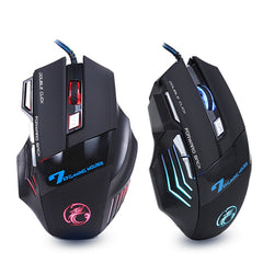 Ergonomic Wired Gaming Mouse 7 Button LED 5500 DPI USB Computer Mouse Gamer Mice X7 Silent Mause With Backlight For PC Laptop - emixco