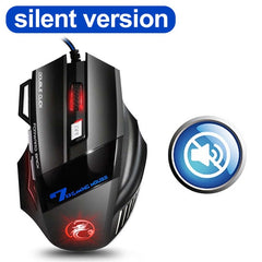 Ergonomic Wired Gaming Mouse 7 Button LED 5500 DPI USB Computer Mouse Gamer Mice X7 Silent Mause With Backlight For PC Laptop - emixco