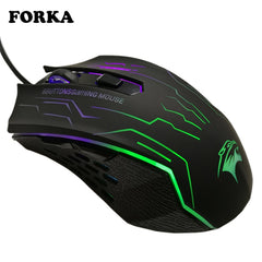 Forka silencioso clique usb wired gaming mouse 6 botões 3200 dpi mudo computador óptico mouse gamer ratos para computador portátil notebook jogo - emixco