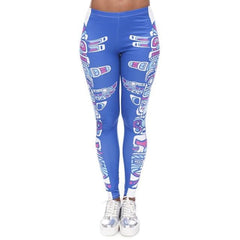 Brands Women Fashion Legging Aztec Round Ombre Printing leggins Slim High Waist  Leggings Woman Pants - emixco