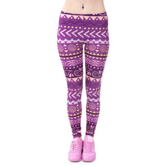 Brands Women Fashion Legging Aztec Round Ombre Printing leggins Slim High Waist  Leggings Woman Pants - emixco