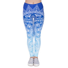 Brands Women Fashion Legging Aztec Round Ombre Printing leggins Slim High Waist  Leggings Woman Pants - emixco