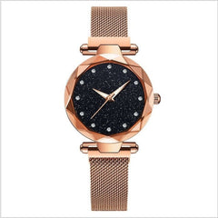 Top Brand Star Watch For Women Rose Gold Mesh Magnet Starry Sky Quartz Wristwatch Gradient Ladies Wrist Watches relogio feminino - emixco
