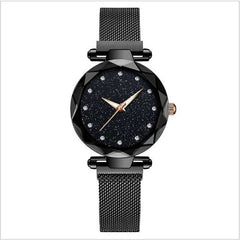 Top Brand Star Watch For Women Rose Gold Mesh Magnet Starry Sky Quartz Wristwatch Gradient Ladies Wrist Watches relogio feminino - emixco