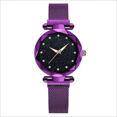 Top Brand Star Watch For Women Rose Gold Mesh Magnet Starry Sky Quartz Wristwatch Gradient Ladies Wrist Watches relogio feminino - emixco