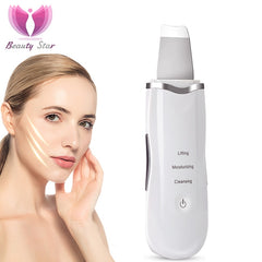 Beauty Star Ultrasonic Face Cleaning  Skin Scrubber Facial Cleaner Skin Peeling  Blackhead Removal Pore Cleaner Face Scrubber - emixco