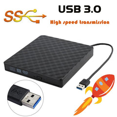 USB 3.0 External DVD Burner Writer Recorder DVD RW Optical Drive CD/DVD ROM Player MAC OS Windows XP/7/8/10 ABS Plastic Material - emixco