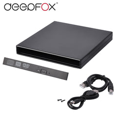 12.7mm USB 2.0 External DVD/CD-ROM Case For Laptop Desktop PC Optical Disk Drive SATA To SATA External DVD Enclosure - emixco