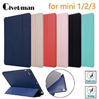 Case for iPad Mini 3 2 1 Case PU Leather Silicone Soft Back Cover with Trifold Stand Auto Sleep Smart Cover for iPad Mini2 Funda