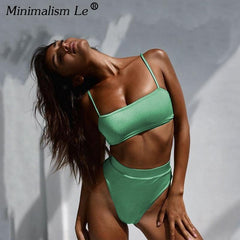 Solid High Waist Bikini Set Sexy Leopard Bikinis Women Snake Print Bathing SuitSwimsuit  2020 New Swimwear Summer Beachwear